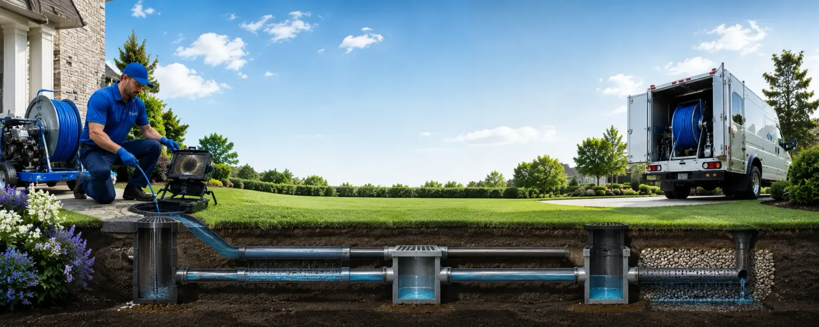 Outdoor drain cleaning information for Mecca, IN